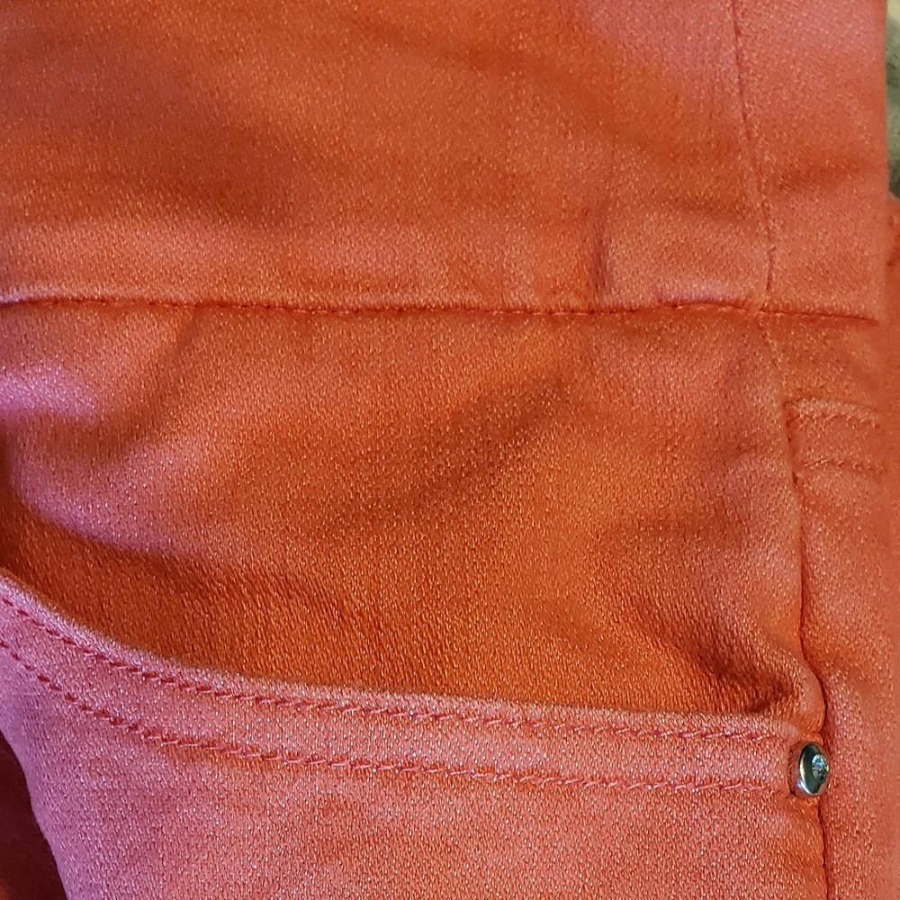 DENIM&CO Regular Perfect Denim Smooth Waist Straight Leg Jeans 16 Coral - Picture 3 of 14